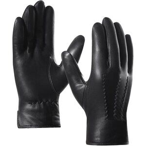 🆕Harssidanzar Men's Black Luxury Italian Sheepskin Wool Lined Leather Gloves